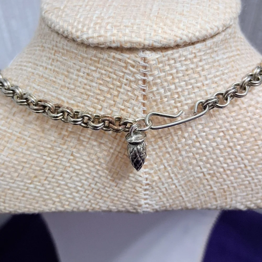 Vintage Charel Cherry Moonglow Necklace Thermoset Hook Closure Silvertone